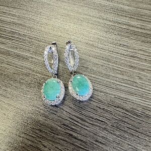Sterling silver emerald earrings